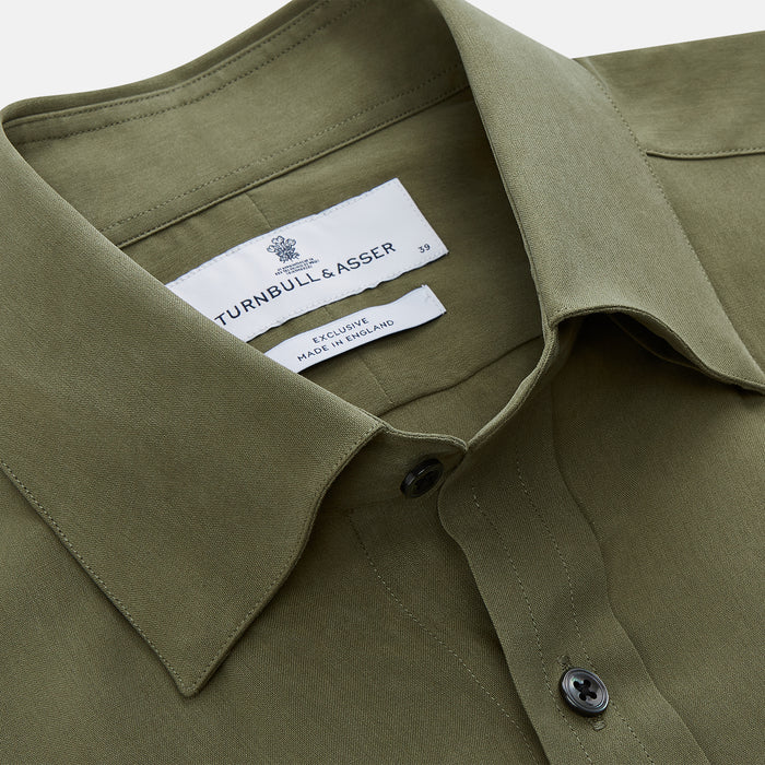 Green Silk Regular Fit Flaxton Shirt Image 1