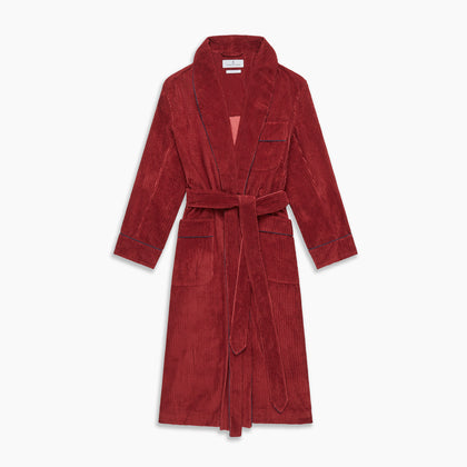 Burgundy Linen & Cotton Cord Gown Image 5
