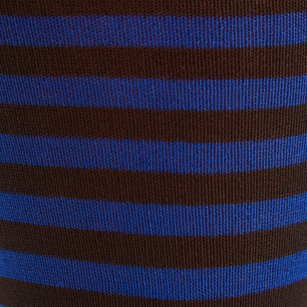 Blue Striped Cotton Blend Socks