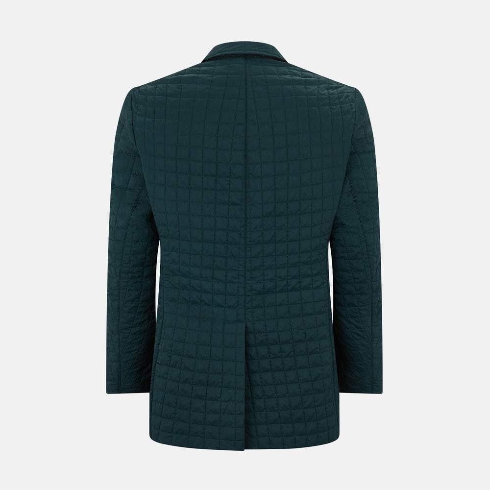 Fulham Forest Green Single-Breasted Quilted Blazer