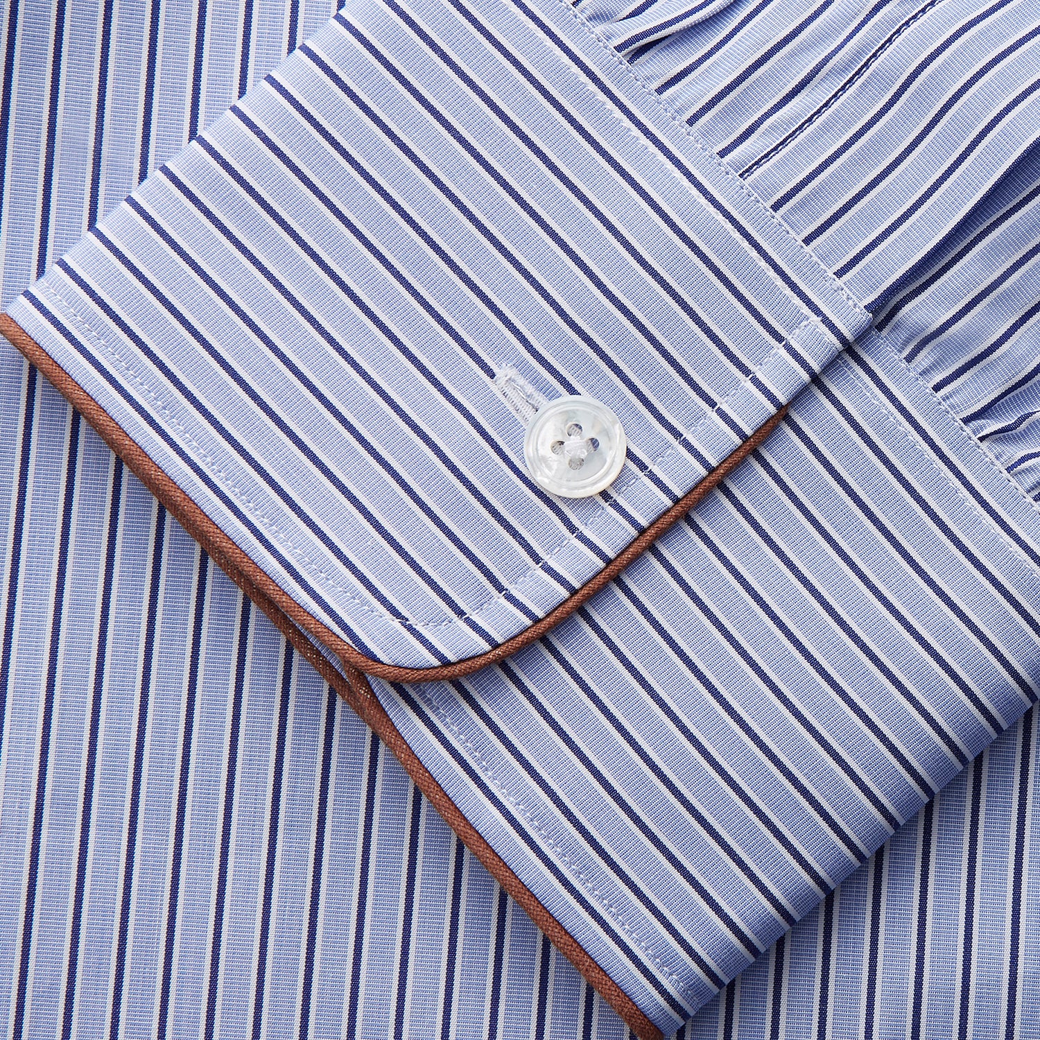 View 3 of product Blue and Navy Halo Stripe Cotton Sussex Nightshirt
