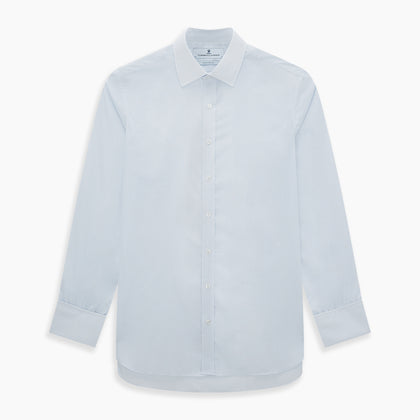 Blue and White Thin Stripe Shirt with T&A Collar and Double Cuffs Image 6