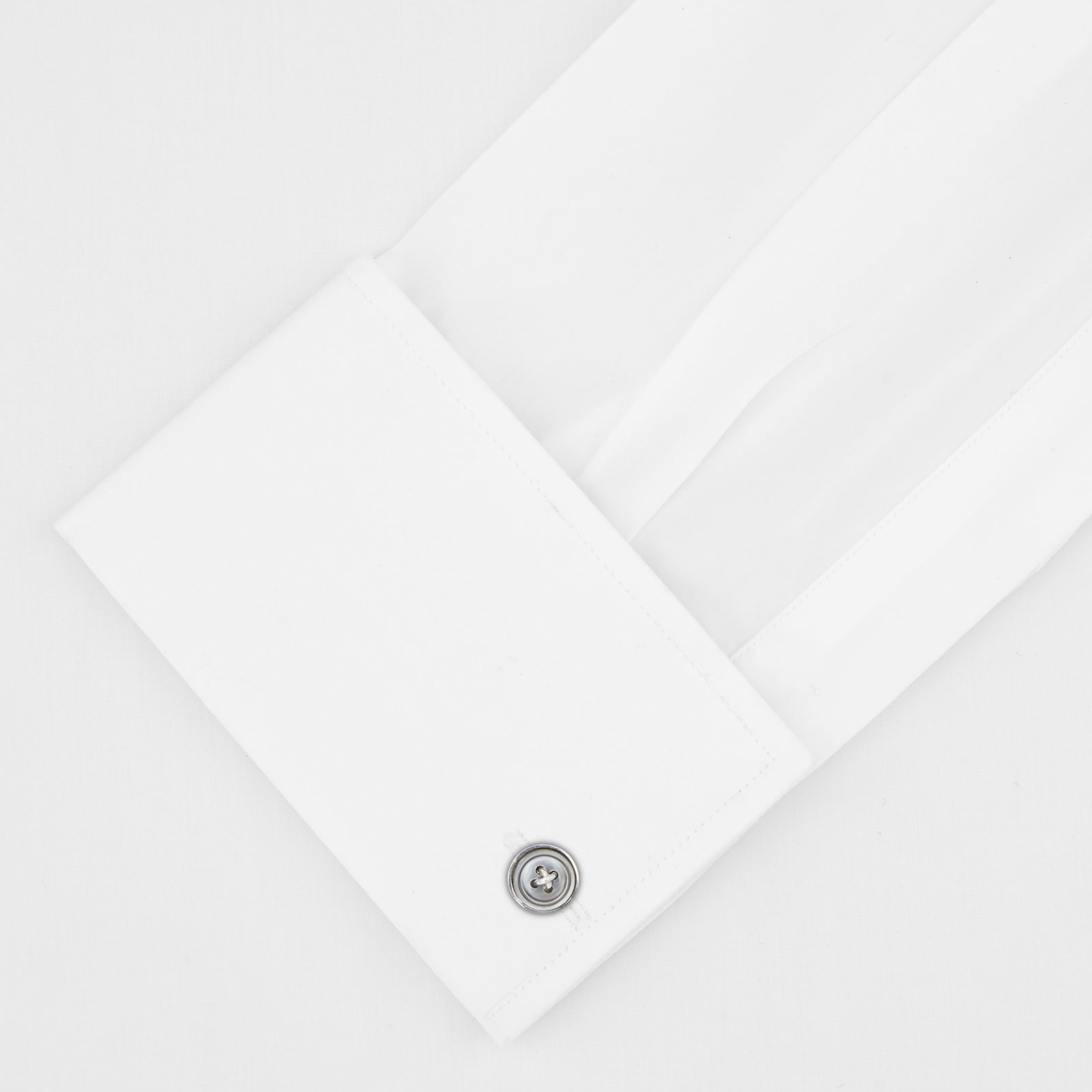 View 2 of product Tailored Fit Two-Fold 120 White Cotton Shirt with Kent Collar and Double Cuffs