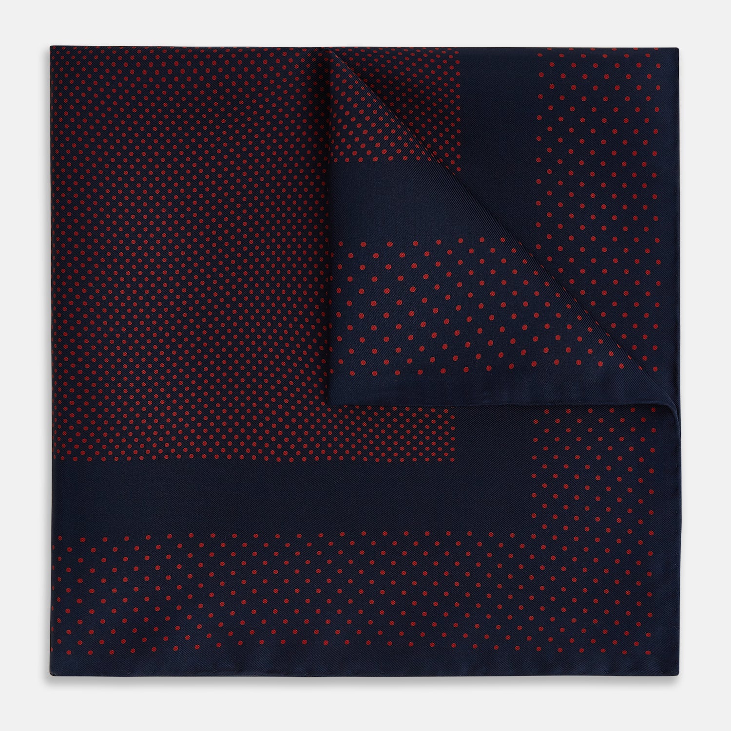 View 1 of product Navy and Red Dot Silk Pocket Square