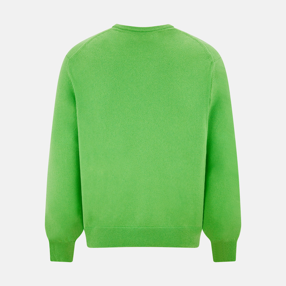 Turnbull Asser Lime Green Cashmere V Neck Jumper