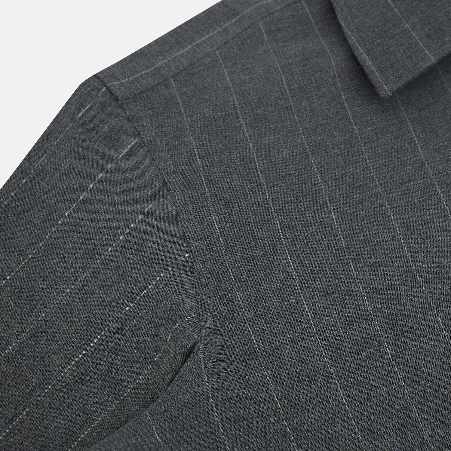 View 6 of product Charcoal Melange Wide Stripe Westminster Shirt