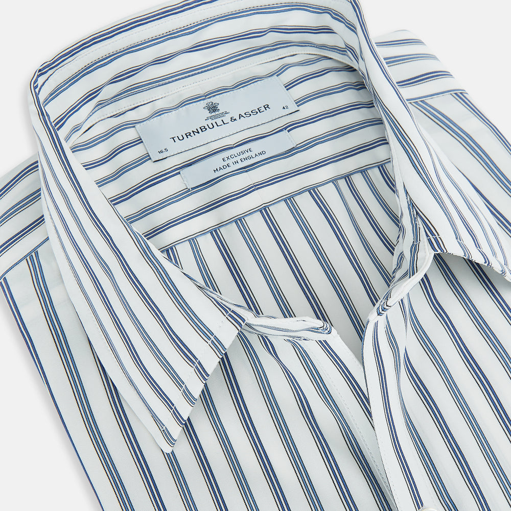 SAPPHIRE BLUE MULTI TRACK STRIPE WINDSOR SHIRT