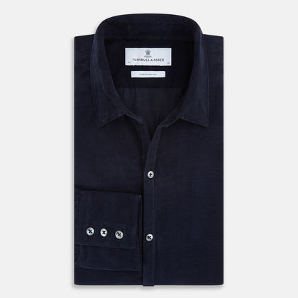 Navy Corduroy Windsor Shirt Image 4