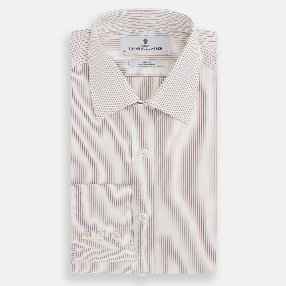 Burgundy Multi Hairline Stripe Mayfair Shirt