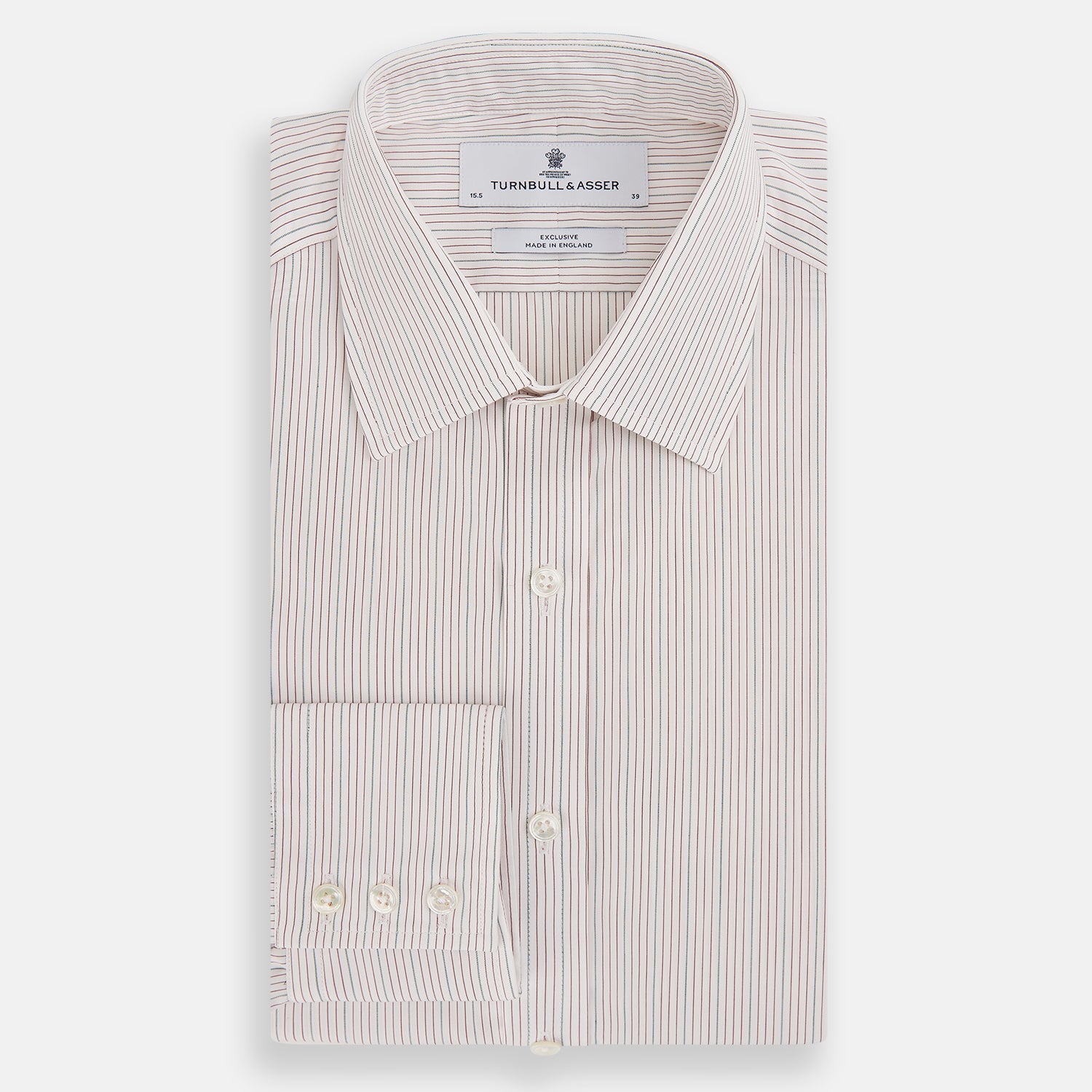 View 5 of product Burgundy Multi Hairline Stripe Mayfair Shirt