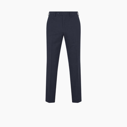 Navy Twill Wool Plain Trousers Image 2