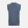 View 3 of product Blue Melange Cashmere Sleeveless Cardigan