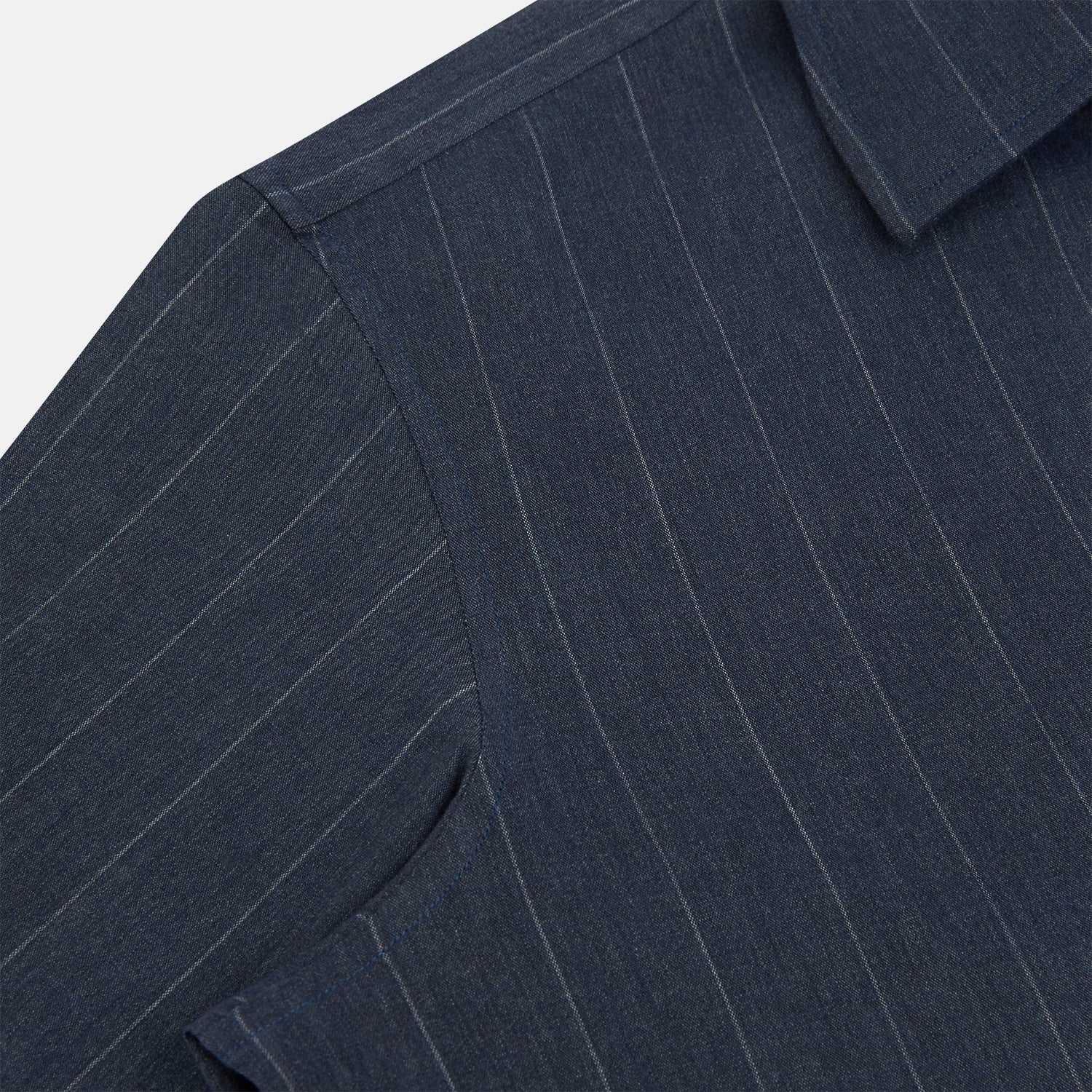 View 6 of product Navy Melange Wide Stripe Westminster Shirt