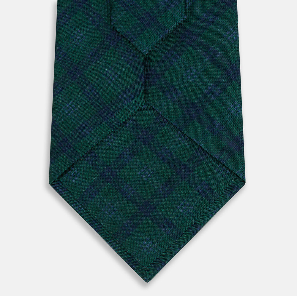 Forest Melange Tartan Plaid Silk Tie