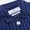 View 4 of product Blue and Navy Candy Stripe Silk Hyde Pyjamas Set
