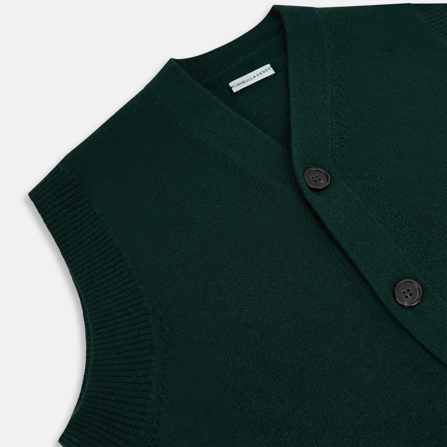 View 2 of product Forest Green Cashmere Sleeveless Cardigan