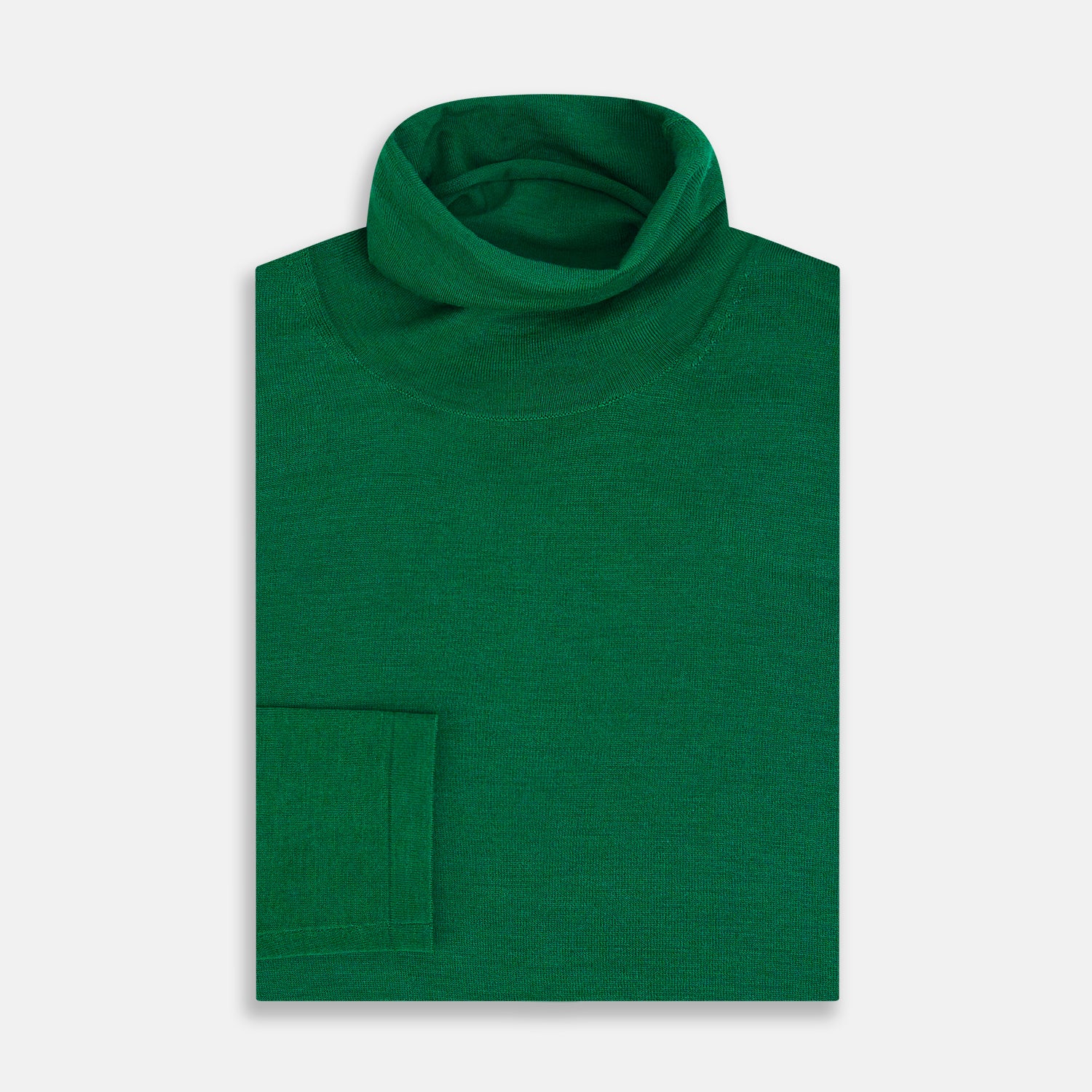 View 4 of product Hunter Green Fine Merino High Neck Jumper