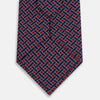 View 3 of product Navy and Pink Woven Printed Silk Tie