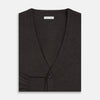 View 4 of product Brown Fine Merino V-Neck Cardigan