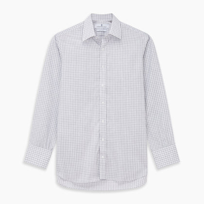 Grey Check Cotton Melange Regular Fit Mayfair Shirt Image 5