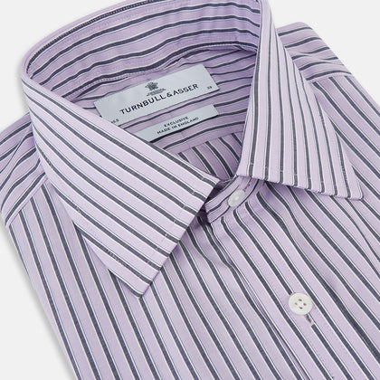 Lilac Ticking Stripe Mayfair Shirt