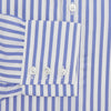 View 4 of product Tailored Fit Blue and White Candy Stripe Shirt with Kent Collar and 3-Button Cuffs