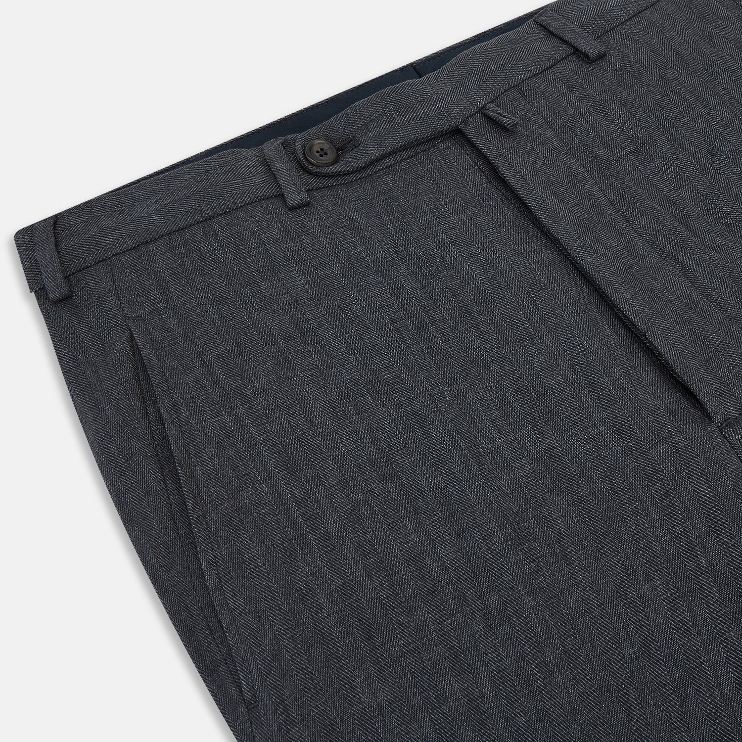 View 2 of product Ash Linen Herringbone Edmund Trousers