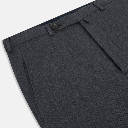 Ash Linen Herringbone Edmund Trousers