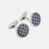 View 1 of product Blue Lattice Circle Cufflinks