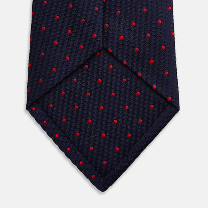 LACE ON TONE SPOT NAVY TULIP RED TIE Image 3