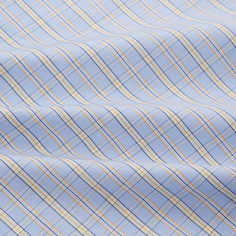 Blue and Yellow Check Poplin Cotton Dressing Gown