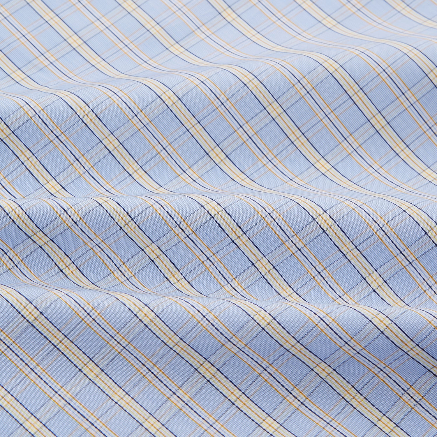View 4 of product Blue and Yellow Check Poplin Cotton Dressing Gown