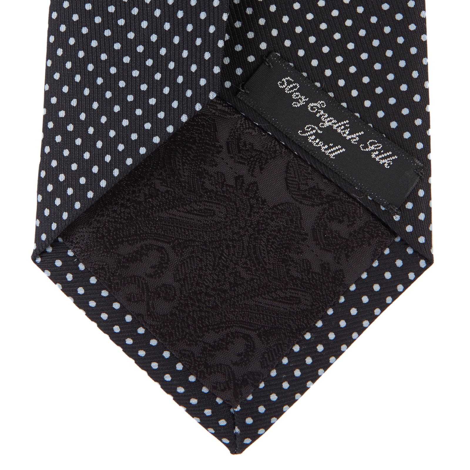 Black and White Small Spot Printed Silk Tie