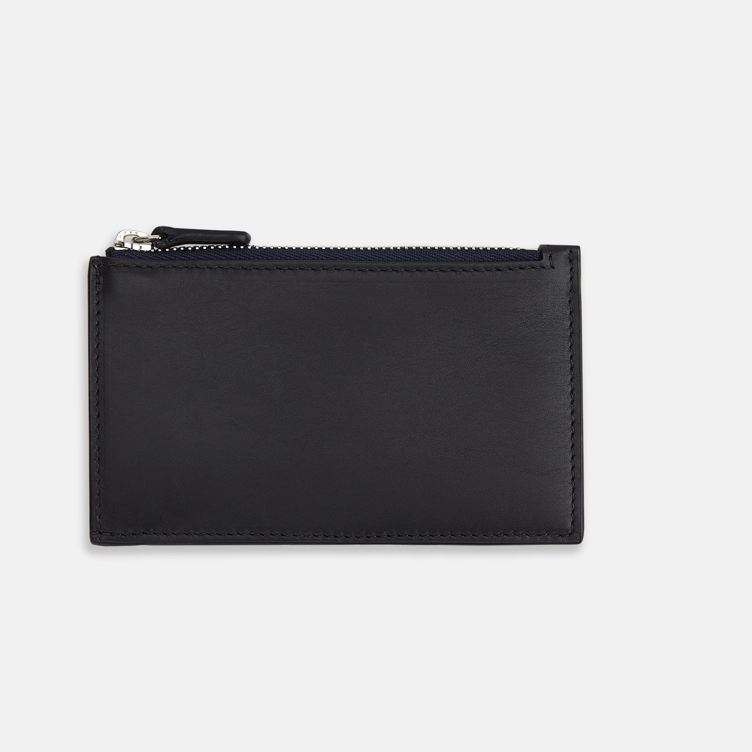 View 3 of product Navy Leather Zip Coin and Card Holder