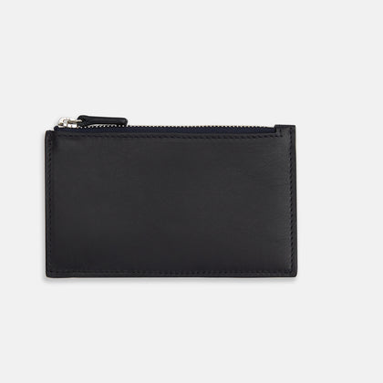 Navy Leather Zip Coin and Card Holder Image 2