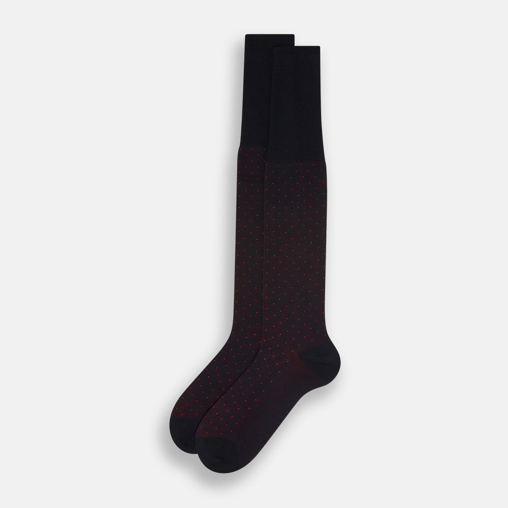 Navy/Red Polka Dot Long Socks