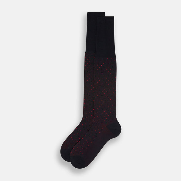 Navy/Red Polka Dot Long Socks Image 1