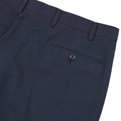 Navy Twill Wool Plain Trousers Image 1