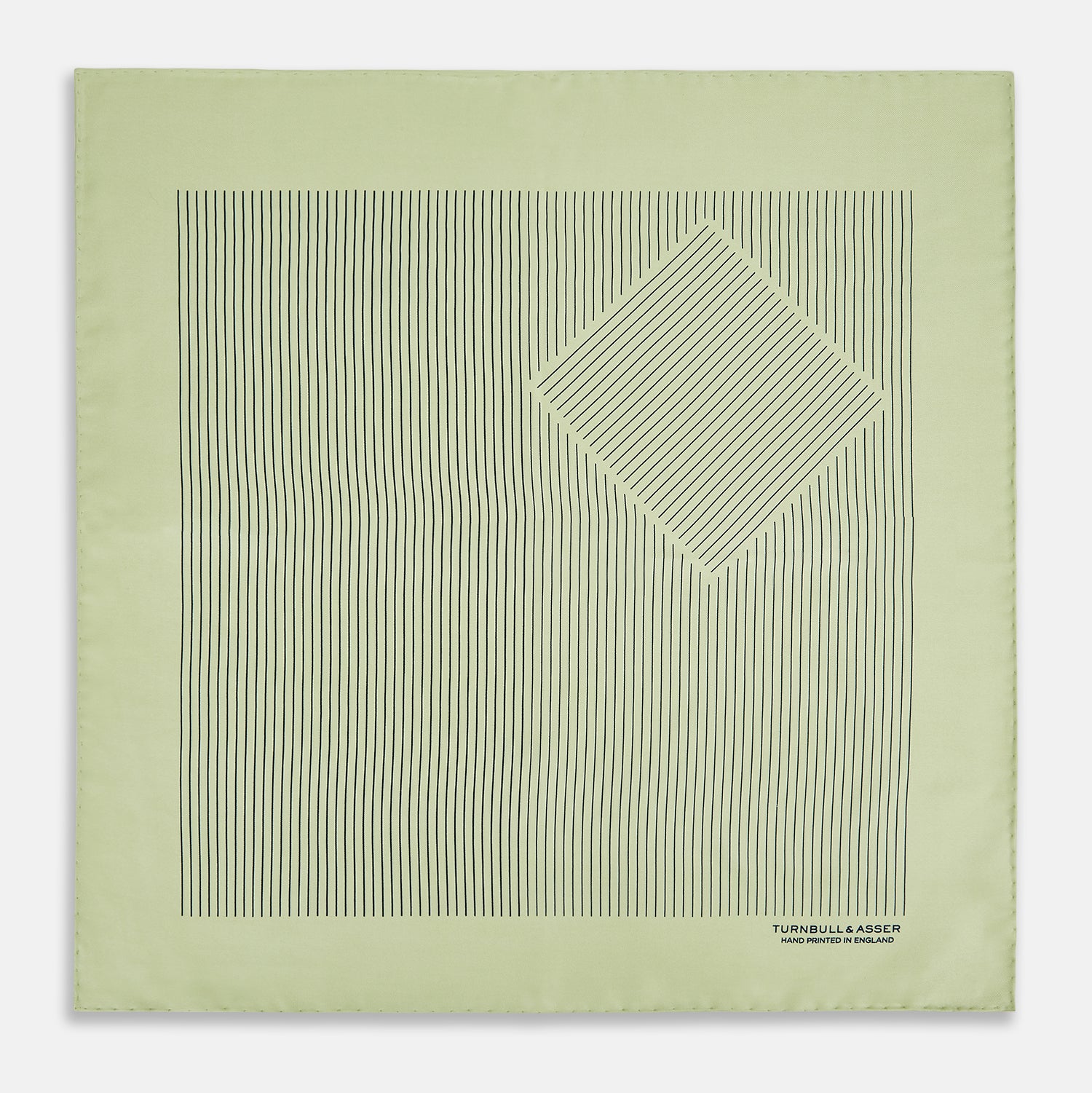 View 3 of product Melon Green Stripe Silk Pocket Square