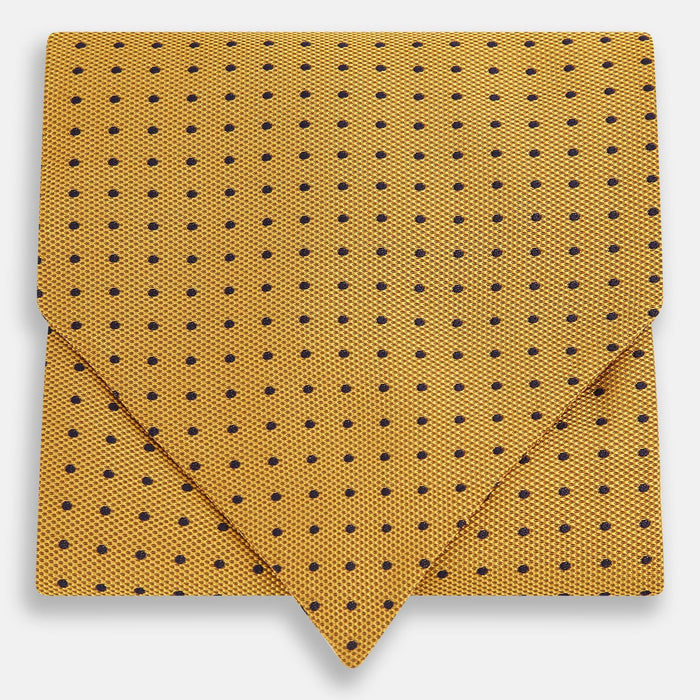 Navy and Yellow Micro Dot Silk Cravat