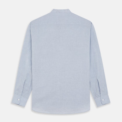 Pale Blue Linen Blend Weekend Fit Unwin Shirt Image 4
