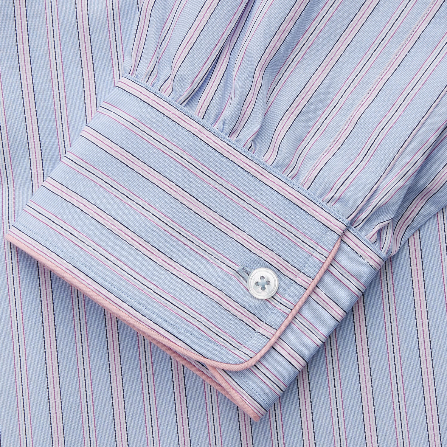 View 3 of product Blue and Pink Stripe Poplin Cotton Nightshirt