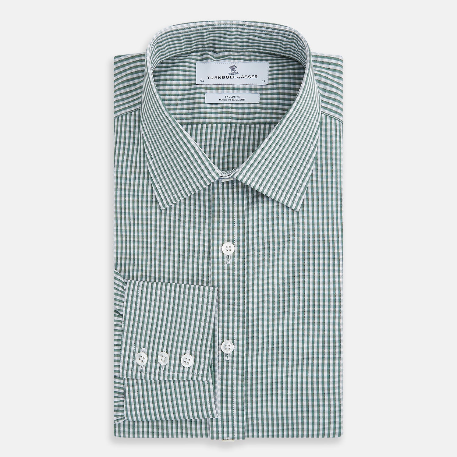 View 5 of product Green Fine Check Mayfair Shirt