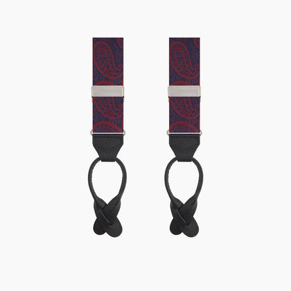 Red Jacquard Silk Paisley Braces Image 2