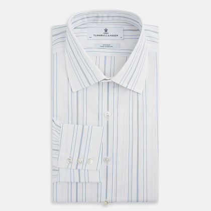 Pale Blue Multi Stripe Mayfair Shirt Image 4