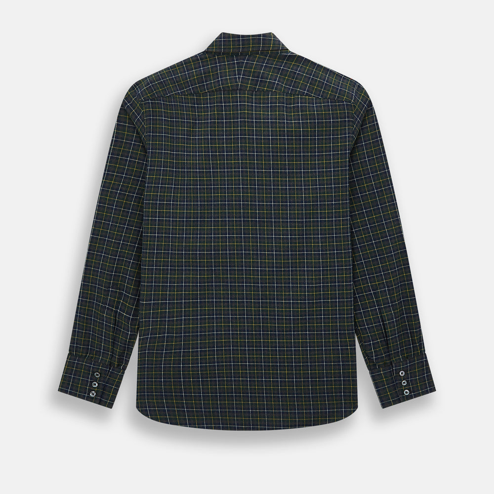 Navy and Khaki Tartan Windsor Shirt