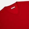 Red Fine Merino V-Neck Jumper