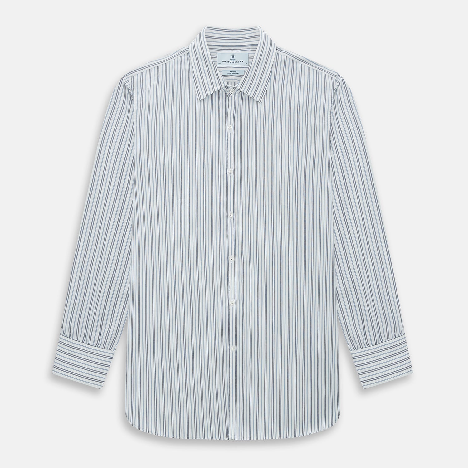 NAVY AND LIGHT BLUE MULTI TRACK STRIPE WESTMINSTER SHIRT