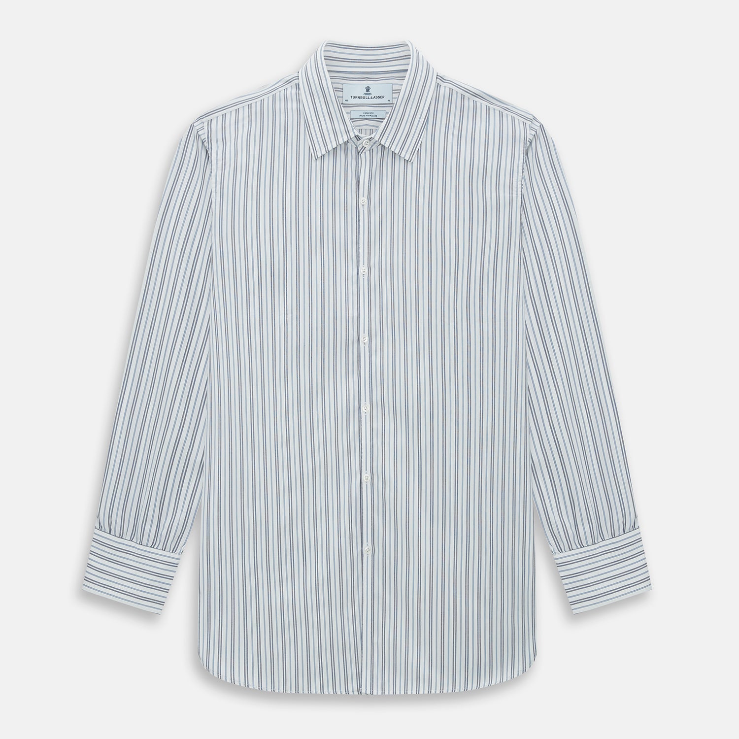 View 1 of product NAVY AND LIGHT BLUE MULTI TRACK STRIPE WESTMINSTER SHIRT