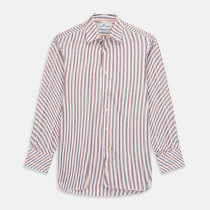 Burgundy Multi Stripe Cotton Fabric Image 1